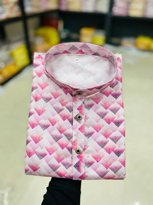 FOXDX_Trendy_Digital_Printed_Kurta_Men'S_Magic_Fabric_Only_Kurta