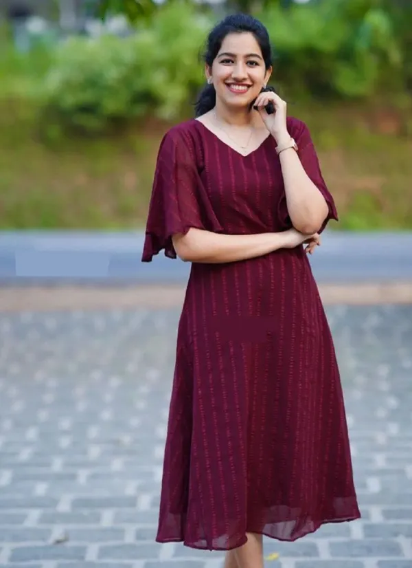 Maroon_Women_Fit_And_Flare_Dress