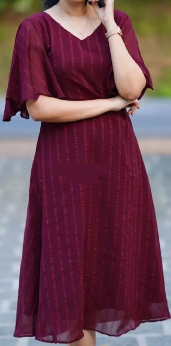 Maroon_Women_Fit_And_Flare_Dress