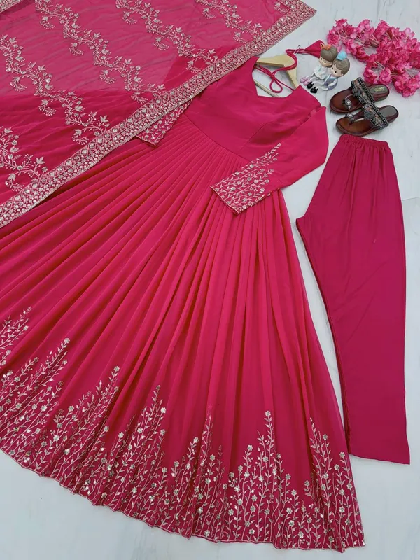 FOXDX_Women_Georgette_Kurta_Pant_Dupatta_Set