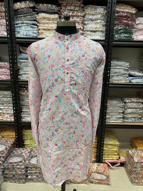 Trendy_Digital_Printed_Kurta_Men'S_Magic_Fabric_Only_Kurta