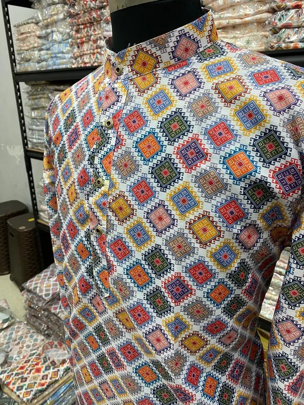 Trendy_Digital_Printed_Kurta_Men'S_Magic_Fabric_Only_Kurta