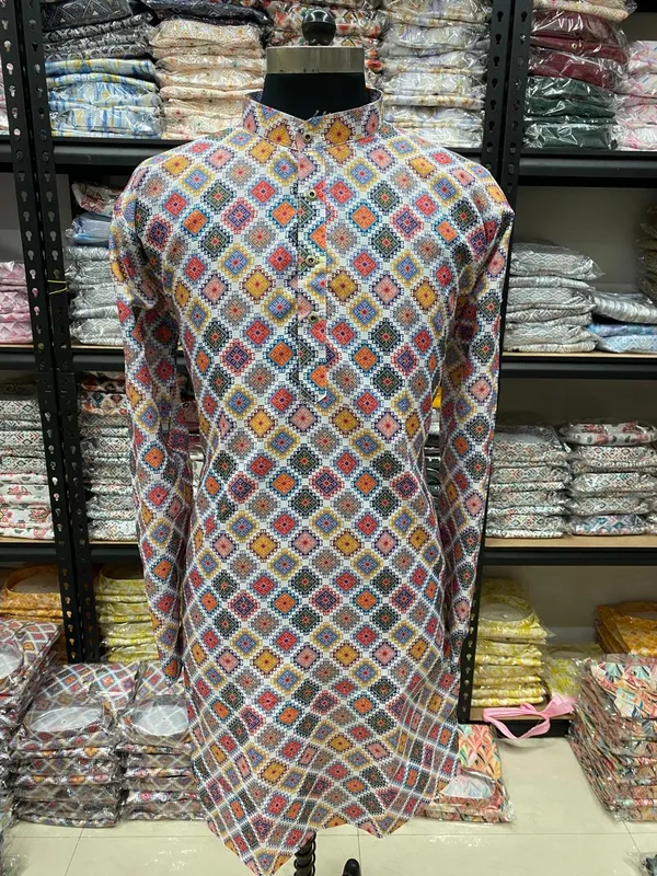 Trendy_Digital_Printed_Kurta_Men'S_Magic_Fabric_Only_Kurta