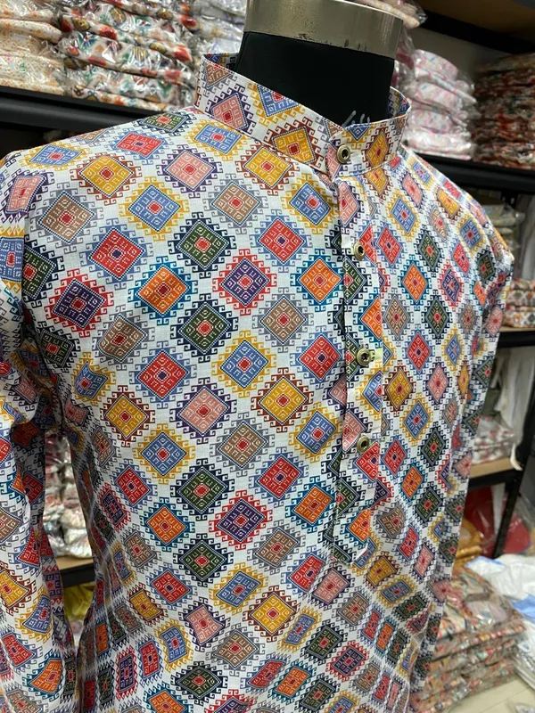 Trendy_Digital_Printed_Kurta_Men'S_Magic_Fabric_Only_Kurta