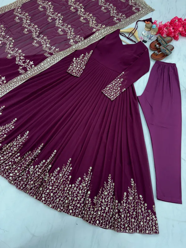 FOXDX_Women_Georgette_Kurta_Pant_Dupatta_Set