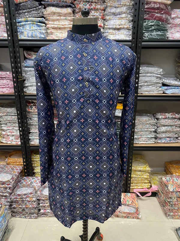 Trendy_Digital_Printed_Kurta_Men'S_Magic_Fabric_Only_Kurta