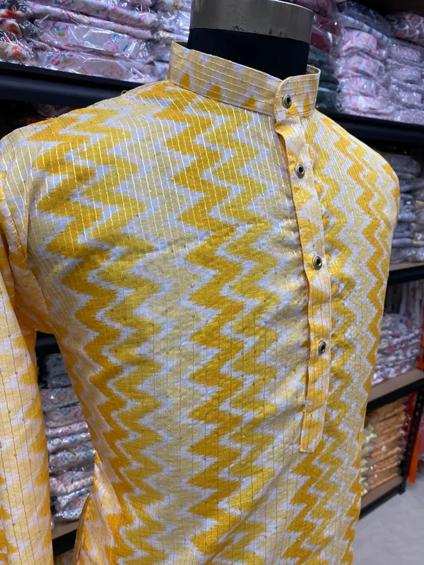 New_Super_Trending_Designer_Kurta_For_Men_With_Crochet_Sequence_Work_And_Digital_Print