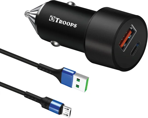 TROOPS_Black_Mobile_Car_Charger_With_Dual_USB