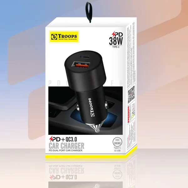 TROOPS_Black_Mobile_Car_Charger_With_Dual_USB