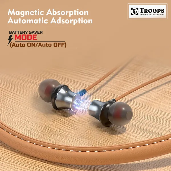 TP_TROOPS_Wireless_in_Ear_Bluetooth_Magnetic_Earbuds_Neckband_with_ENC_Mic,_60HR_Playtime_Bluetooth_Headset__(Brown,_In_the_Ear)