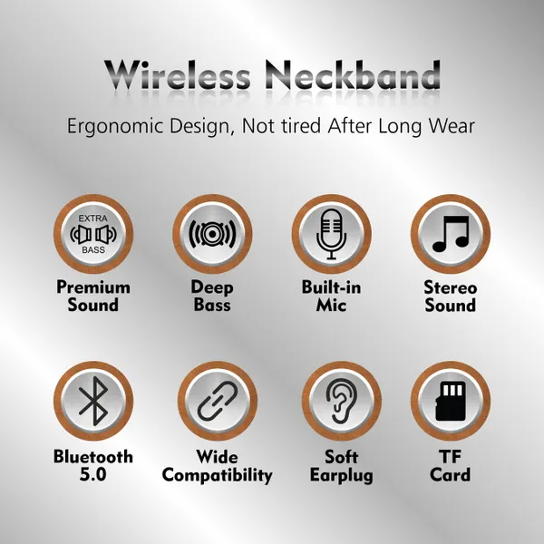 TP_TROOPS_Wireless_in_Ear_Bluetooth_Magnetic_Earbuds_Neckband_with_ENC_Mic,_60HR_Playtime_Bluetooth_Headset__(Brown,_In_the_Ear)