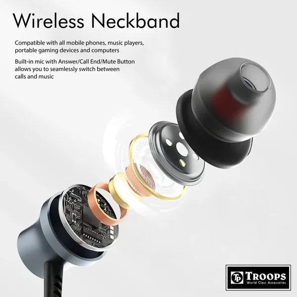 TP_TROOPS_Wireless_in_Ear_Bluetooth_Magnetic_Earbuds_Neckband_with_ENC_Mic,_60HR_Playtime_Bluetooth_Headset__(Brown,_In_the_Ear)