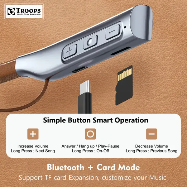 TP_TROOPS_Wireless_in_Ear_Bluetooth_Magnetic_Earbuds_Neckband_with_ENC_Mic,_60HR_Playtime_Bluetooth_Headset__(Brown,_In_the_Ear)