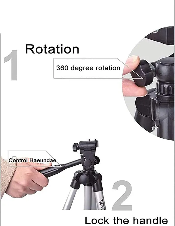 TROOPS_Black_&_Silver_Tripod_Stand_With__Aluminium_DSLR/SLR_Camera_&_Shoot_Camera_&_Video_Camera.