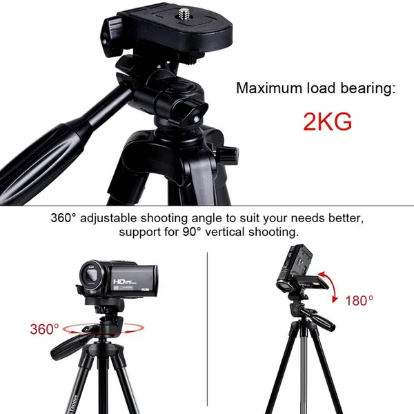 TROOPS_Black_Aluminium_DSLR/SLR_Camera_&_Video_Camera_&_Telescope_&_Advanced_Point_&_Shoot_Camera_Tripod_Stand