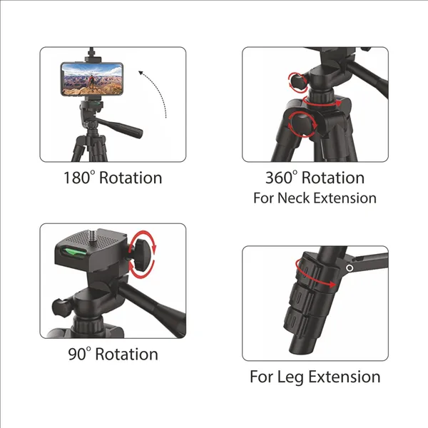 TROOPS_Black_Tripod_Stand_Aluminium_Video_Camera_&_Mobile_&_DSLR/SLR_Camera_&_Shoot_Camera_.