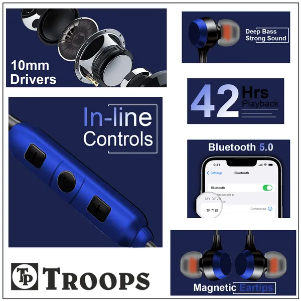 TP_TROOPS_In-Ear_Bluetooth_5.0_Neckband_with_Mic,_Hi-Fi_Stereo_Sound_Neckband,30Hrs_Playtime