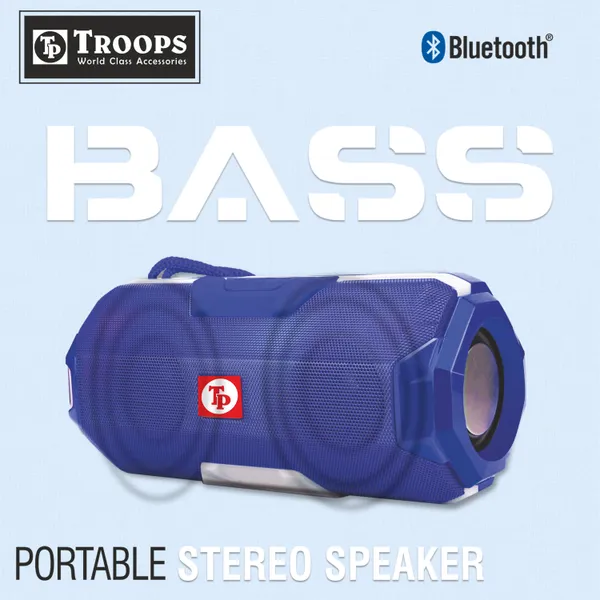 TROOPS_Portable_Bluetooth_Speaker_With__Wireless_Speaker__Hi-fi_Stereo_Sound_Surround_Upto_10Hours_Playback