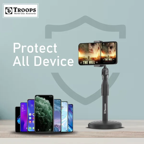 TP_TROOPS_Tabletop_Universal_Mobile_Stand_for_Table_with_Adjustable_Height,_360_Degree_Rotation_Mobile_Holder_for_Table_and_Bed