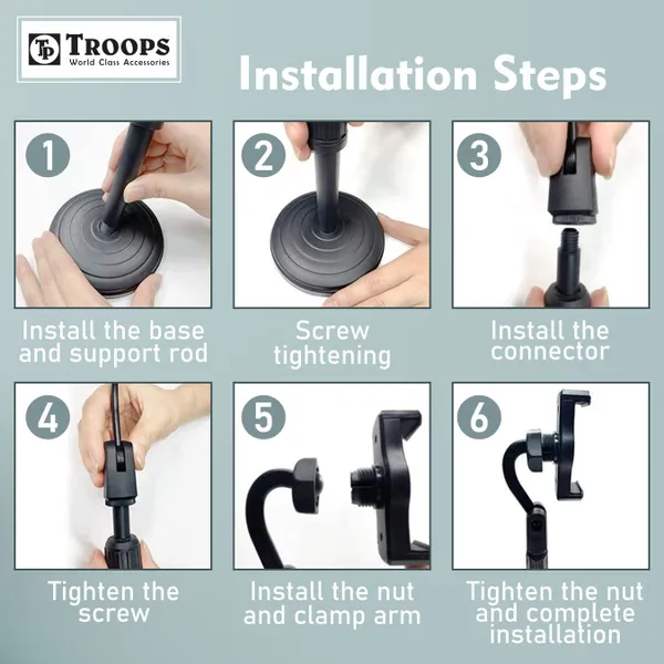 TP_TROOPS_Tabletop_Universal_Mobile_Stand_for_Table_with_Adjustable_Height,_360_Degree_Rotation_Mobile_Holder_for_Table_and_Bed