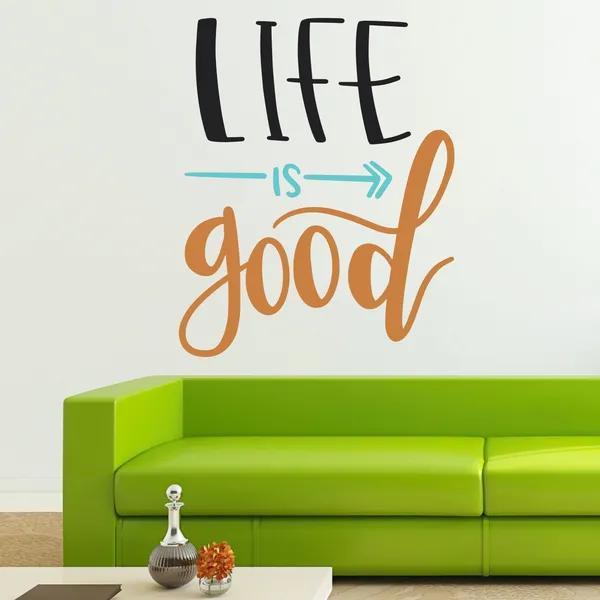 Multicolour_Life_Is_Good_-_Decorative_-_Creative_-_Colorful_-_Wall_Sticker_(_65cm_X_50_cm_)