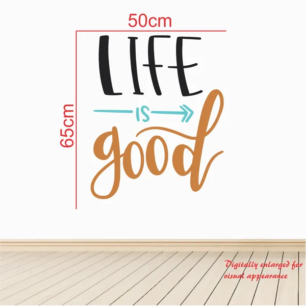 Multicolour_Life_Is_Good_-_Decorative_-_Creative_-_Colorful_-_Wall_Sticker_(_65cm_X_50_cm_)