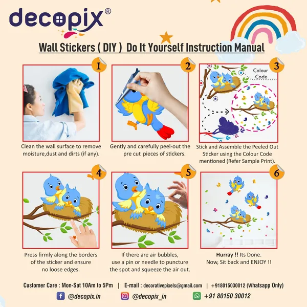 Multicolour_Decorative_Flowers_Insects_-_Baby_-_Kids_-_Nursery_Pre_School_Kinder_Garden_Wall_Sticker'_(_100cm_X_60_cm_)