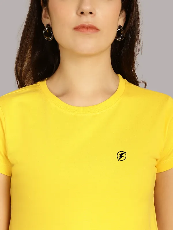 Pack_of_2_Yellow_&_Olive_Green_Cotton_Round_Neck_T-Shirt_For_Women