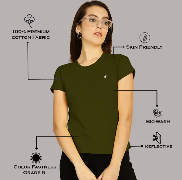 Pack_of_2_Yellow_&_Olive_Green_Cotton_Round_Neck_T-Shirt_For_Women