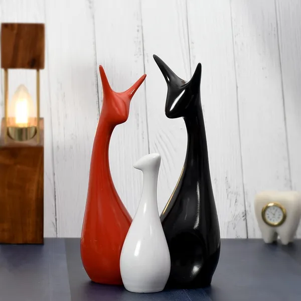 Black,_Red_And_White_Lucky_Charm_Deer_Family_For_Home_Decor_|_Statues_For_Good_Luck_|_Office_Desk_Showpiece_|_Decorative_&_Gifting_Items_|_Figurines_&_Idols_|_Royal_Collection_|_Antique