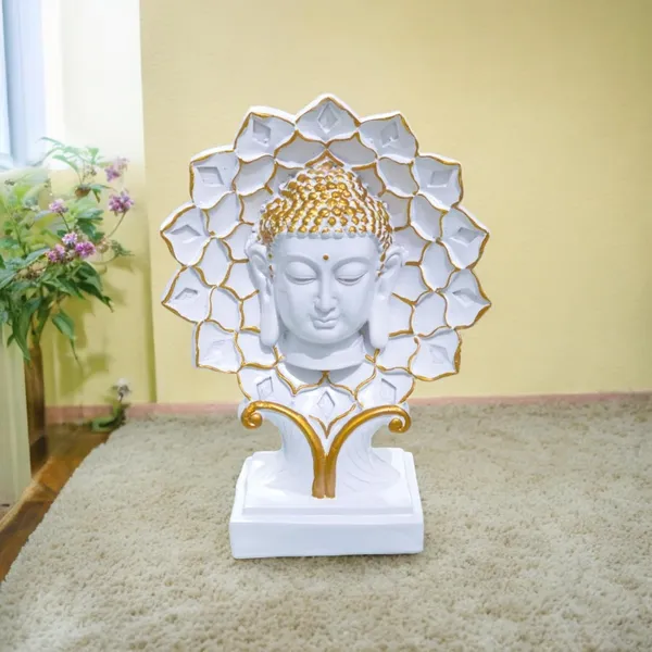 LITTLE_HOMES_Sunface_Buddha_Showpieces_for_Home_Decor,_Anniversary,_Wedding,_Office_Desk_Decorative_&_Gifting_Items_|_Figurines_&_Idols_|_Antique_Art_statue_|_Artifacts_for_home_decor_|_White