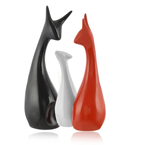 Black,_Red_And_White_Lucky_Charm_Deer_Family_For_Home_Decor_|_Statues_For_Good_Luck_|_Office_Desk_Showpiece_|_Decorative_&_Gifting_Items_|_Figurines_&_Idols_|_Royal_Collection_|_Antique