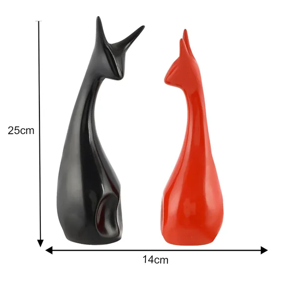 Black,_Red_And_White_Lucky_Charm_Deer_Family_For_Home_Decor_|_Statues_For_Good_Luck_|_Office_Desk_Showpiece_|_Decorative_&_Gifting_Items_|_Figurines_&_Idols_|_Royal_Collection_|_Antique