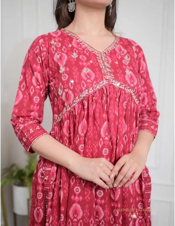 Red_Viscose_Rayon_Printed_Ethnic_Set_For_Women