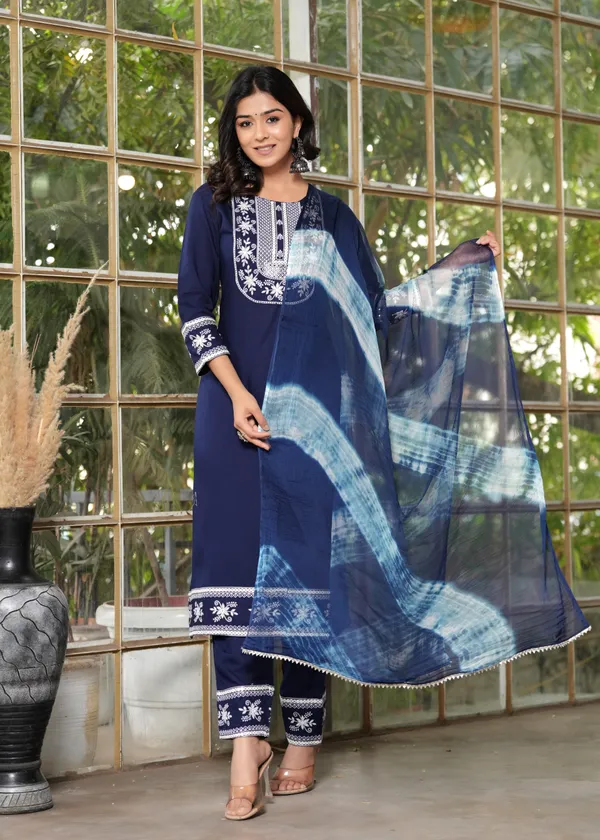 Blue_Viscose_Rayon_Embroidered_Ethnic_Set_For_Women