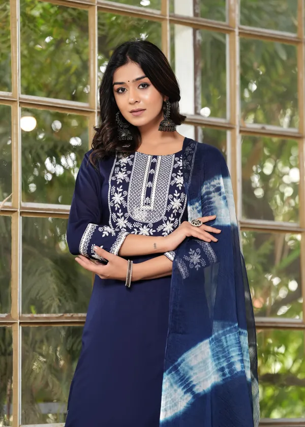 Blue_Viscose_Rayon_Embroidered_Ethnic_Set_For_Women