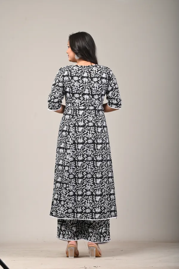 Black_Pure_Cotton_Printed_Ethnic_Set_For_Women