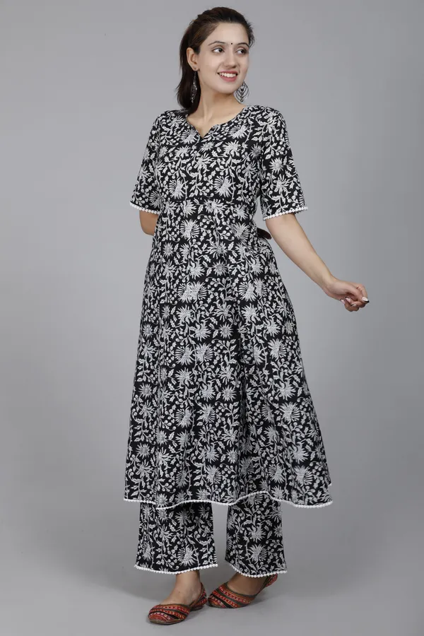 Black_&__&_Grey_Cotton_Rayon_Printed_Ethnic_Set_For_Women