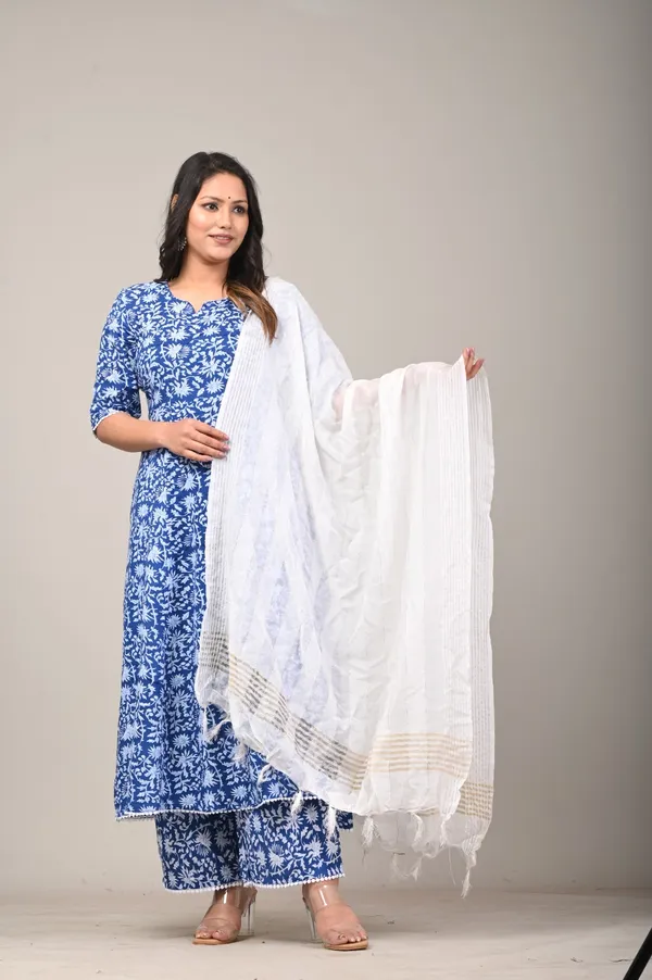 Black_Viscose_Rayon_Kalamkari_Kurta_Set_For_Women