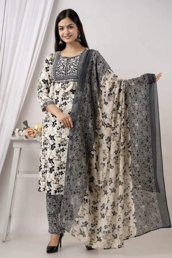 Beige_Cotton_Rayon_Printed_Ethnic_Set_For_Women