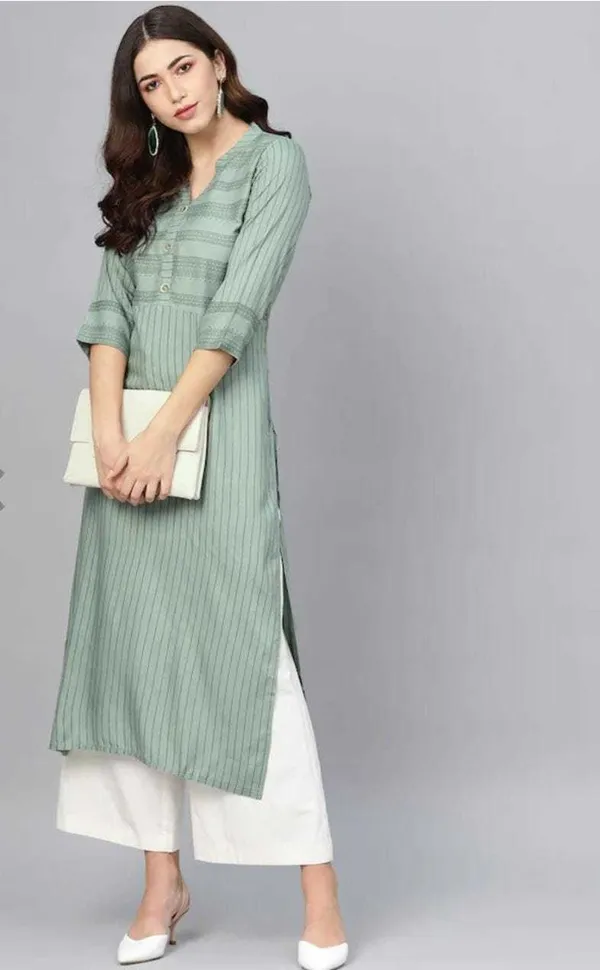 Green_Viscose_Rayon_Printed_Kurta_Set_For_Women