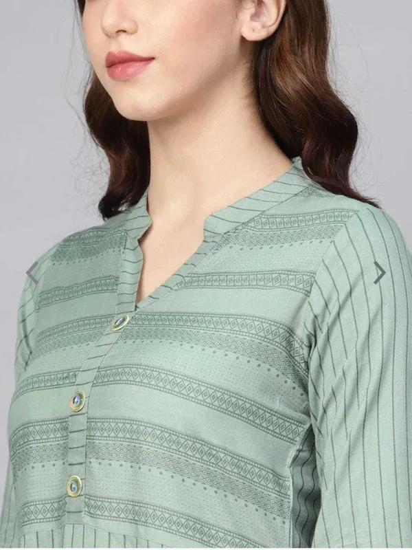 Green_Viscose_Rayon_Printed_Kurta_Set_For_Women