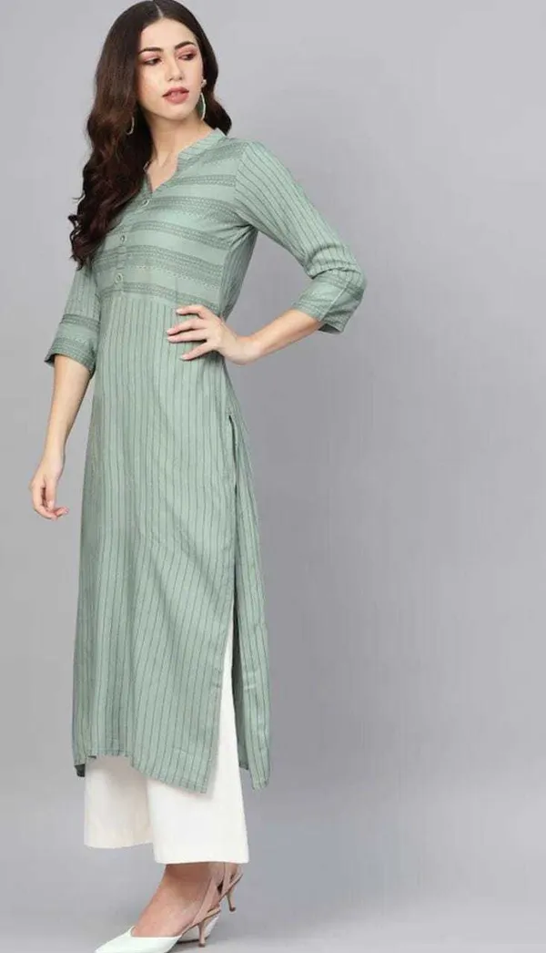 Green_Viscose_Rayon_Printed_Kurta_Set_For_Women