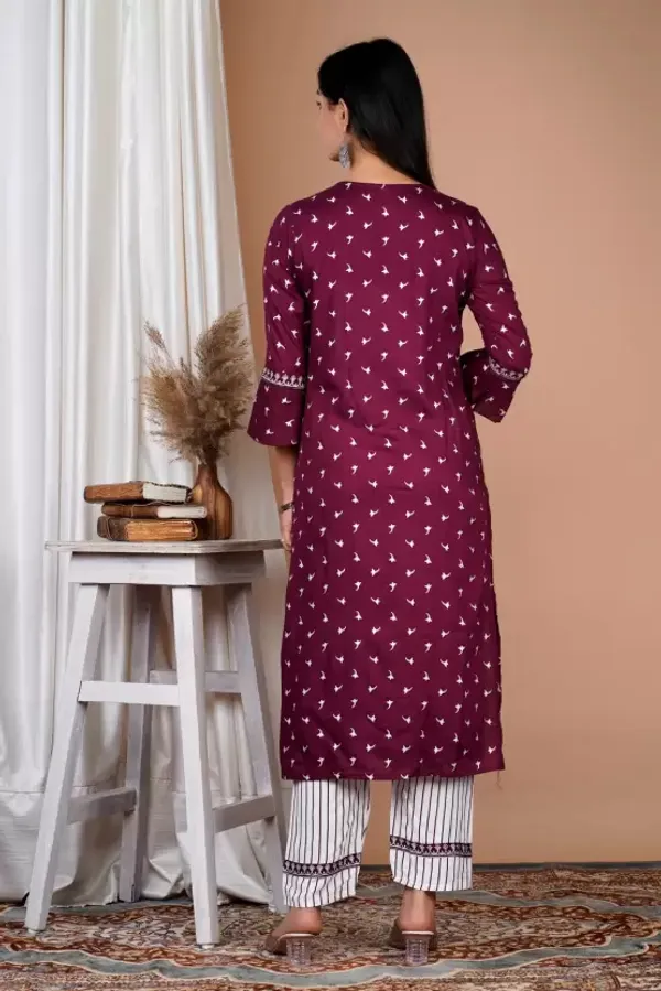 Purple_Viscose_Rayon_Embroidered::Printed_Ethnic_Set_For_Women