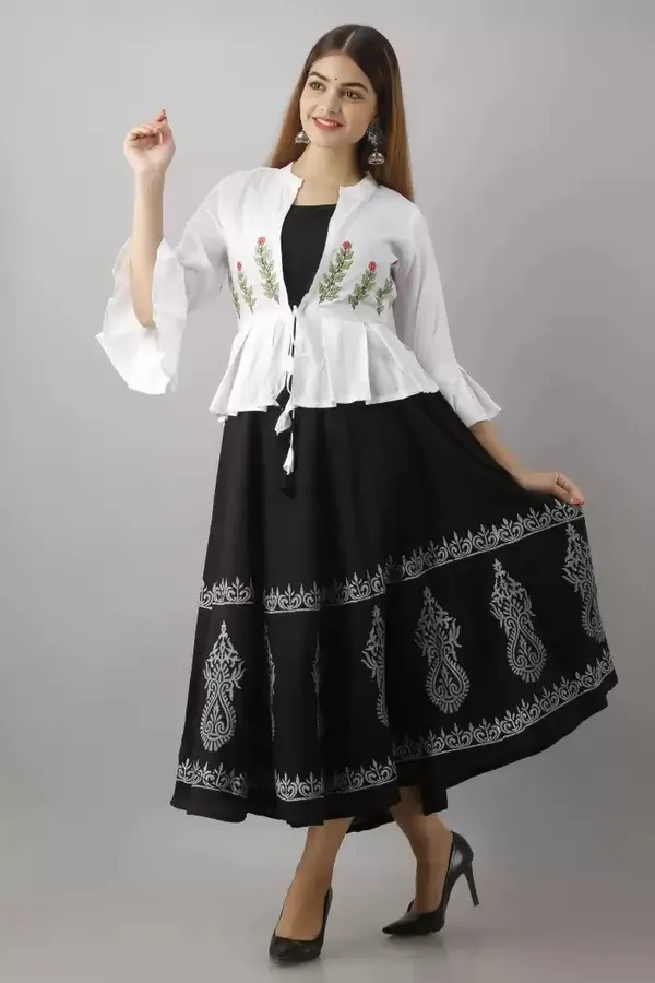 Maroon_Viscose_Rayon_Block_Print_Kurta_Set_For_Women