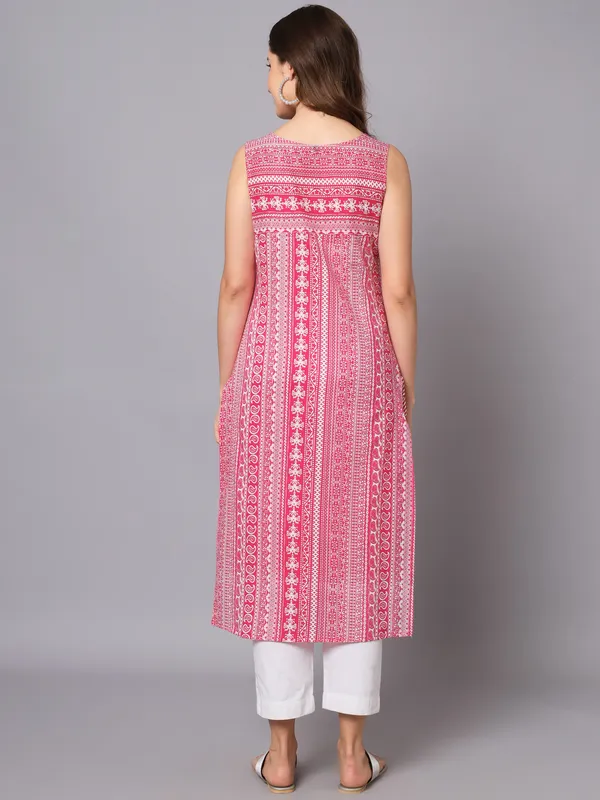 Pink_&__&_White_Viscose_Rayon_Embellished_Kurta_Set_For_Women