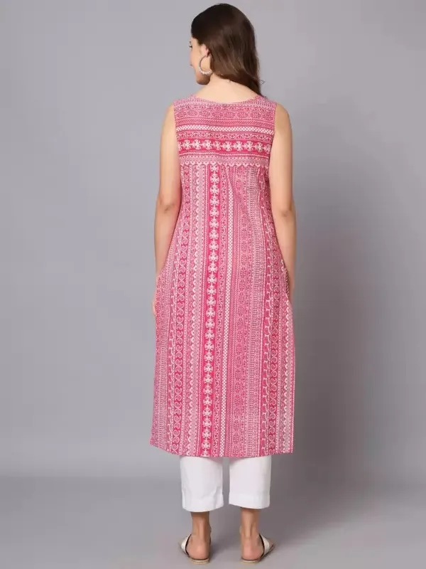 Pink_Cotton_Rayon_Printed_Kurta_Set_For_Women