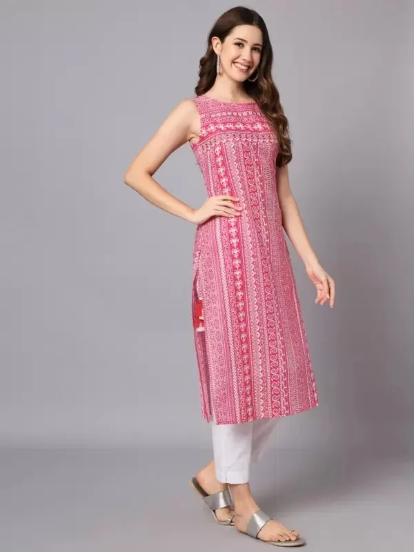 Pink_Cotton_Rayon_Printed_Kurta_Set_For_Women