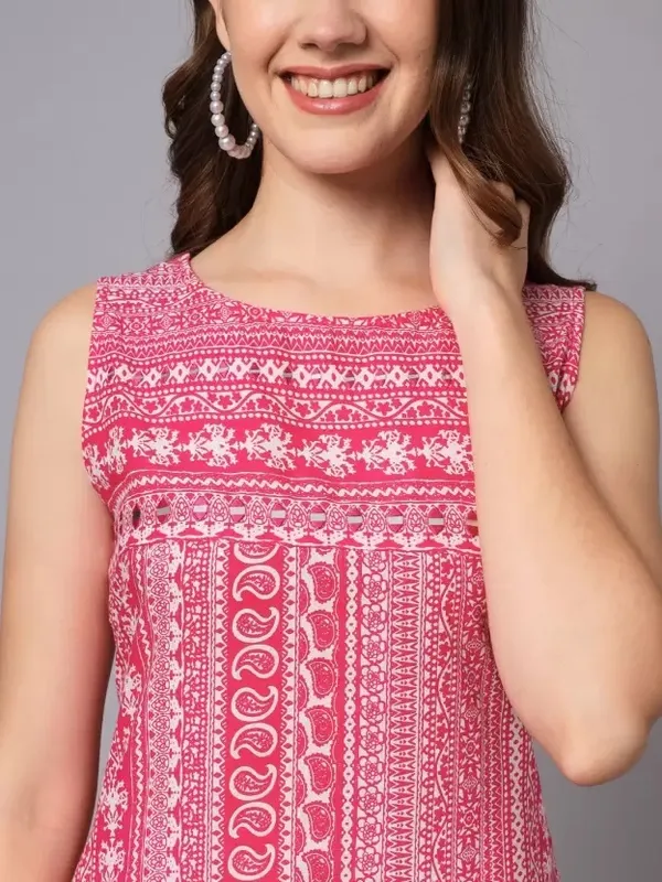 Pink_Cotton_Rayon_Printed_Kurta_Set_For_Women