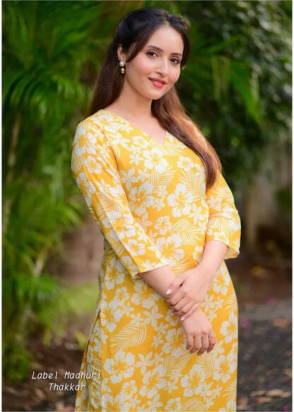 Yellow_Cotton_Rayon_Printed_Ethnic_Set_For_Women